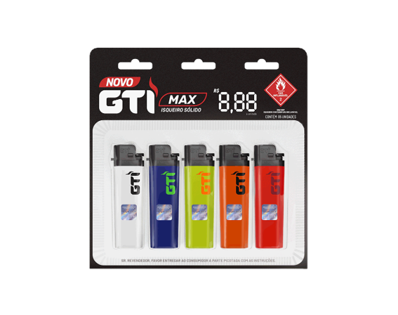 Isqueiro GTI MAX Sólido CARTELA