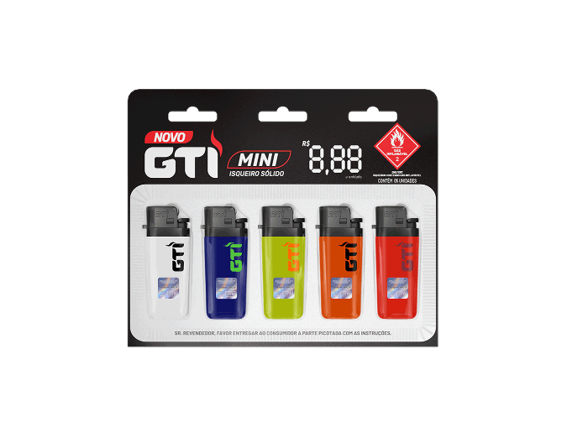 Isqueiro GTI Mini Sólido CARTELA